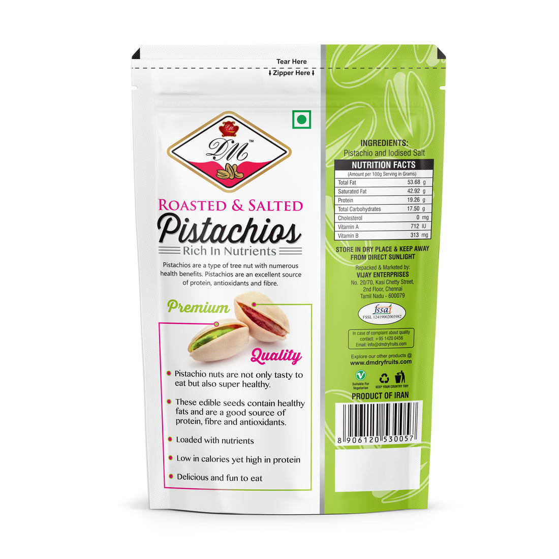 Pistachios - Roasted & Salted - 200 g