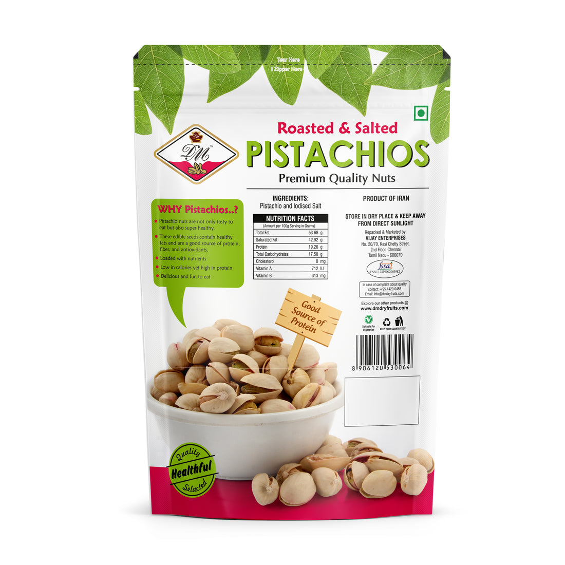 Pistachios - Roasted & Salted - 350 g